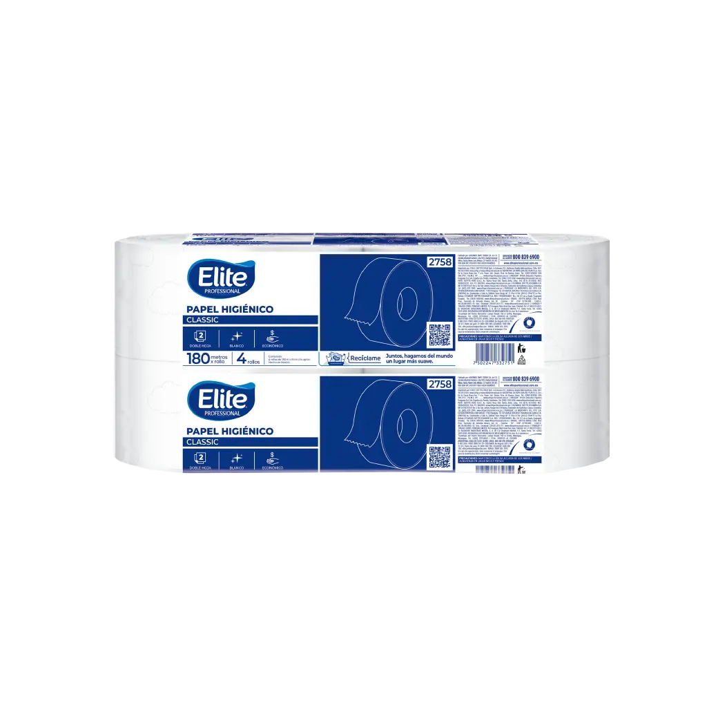[ELITE2758] PAPEL HIGIENICO ELITE CLASSIC HD 4/180m