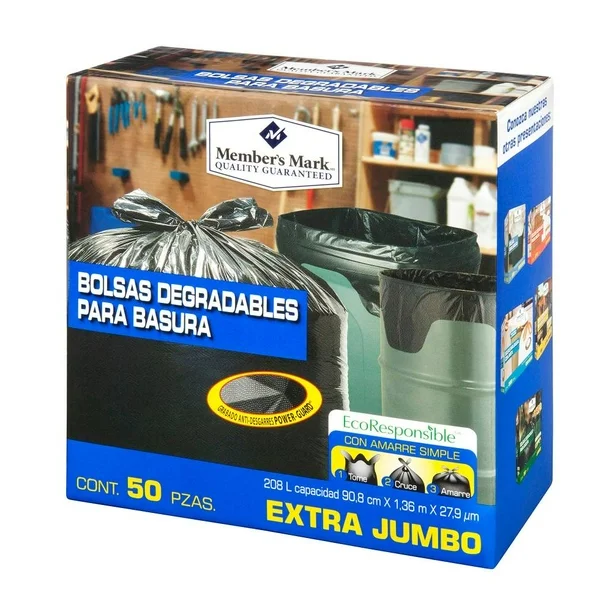 BOLSA ROLLO MEMBERS MARK EXTRA JUMBO 50PZ NEGRA