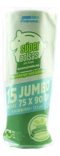 BOLSA ROLLO VERDE 75 X 90 15PZ AD CAL 50