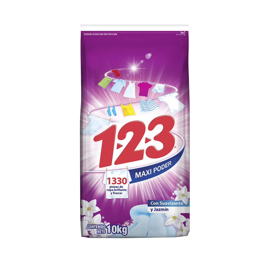 DETERGENTE EN POLVO 123 BULTO 10 KG