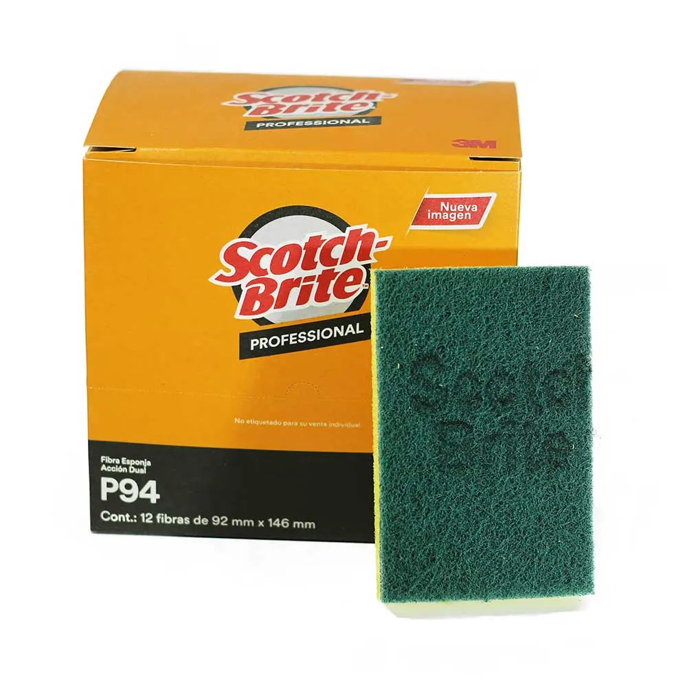 FIBRA VERDE CON ESPONJA 3M 120 x 80  P94