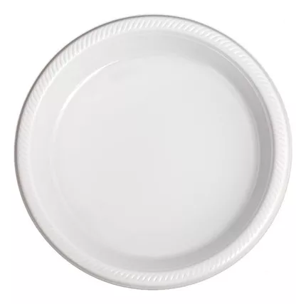 [DES068] PLATO PLASTICO No5 LISO PAQ C/25 PZ 22CM