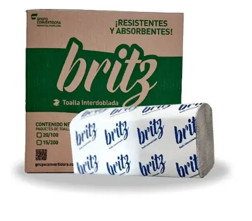 [BRITZ19] TOALLA INTERDOB. BRITZ BLANCA 15/200PZAS