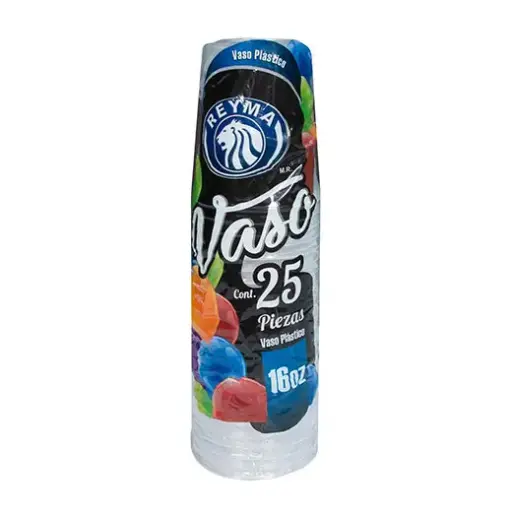 [DES034] VASO PLASTICO 16 OZ 40 PAQ/25PZAS